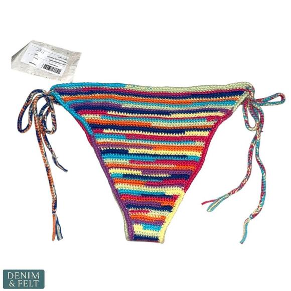 Canessa Rainbow Love Crochet Bikini Set Cashmere Knit Swimwear Size S NEW/NWT!! - Picture 6 of 9